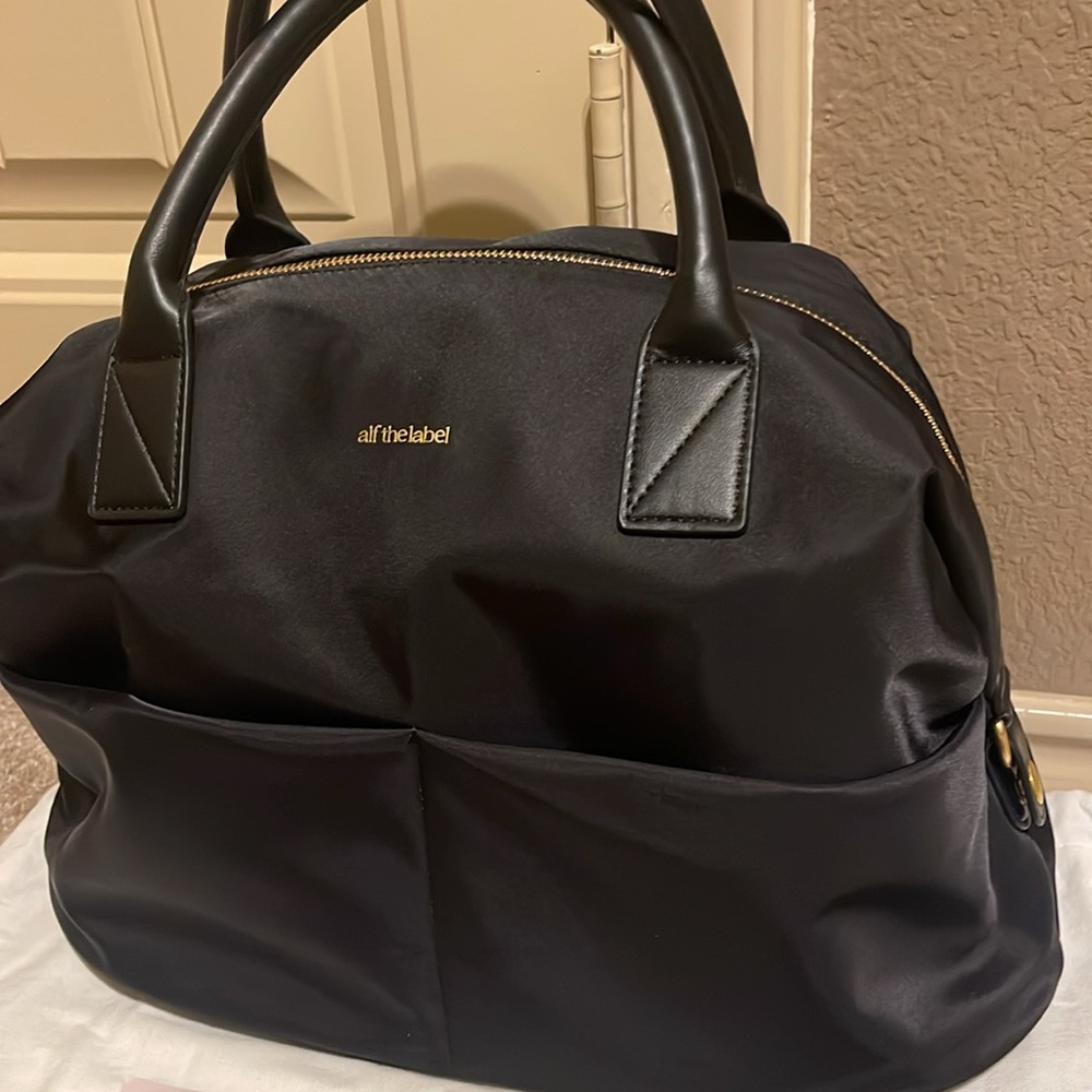 Alf The Label Ali Carryall Nylon 5-Way Bag NEW Black-Gold - Picture 14 of 15